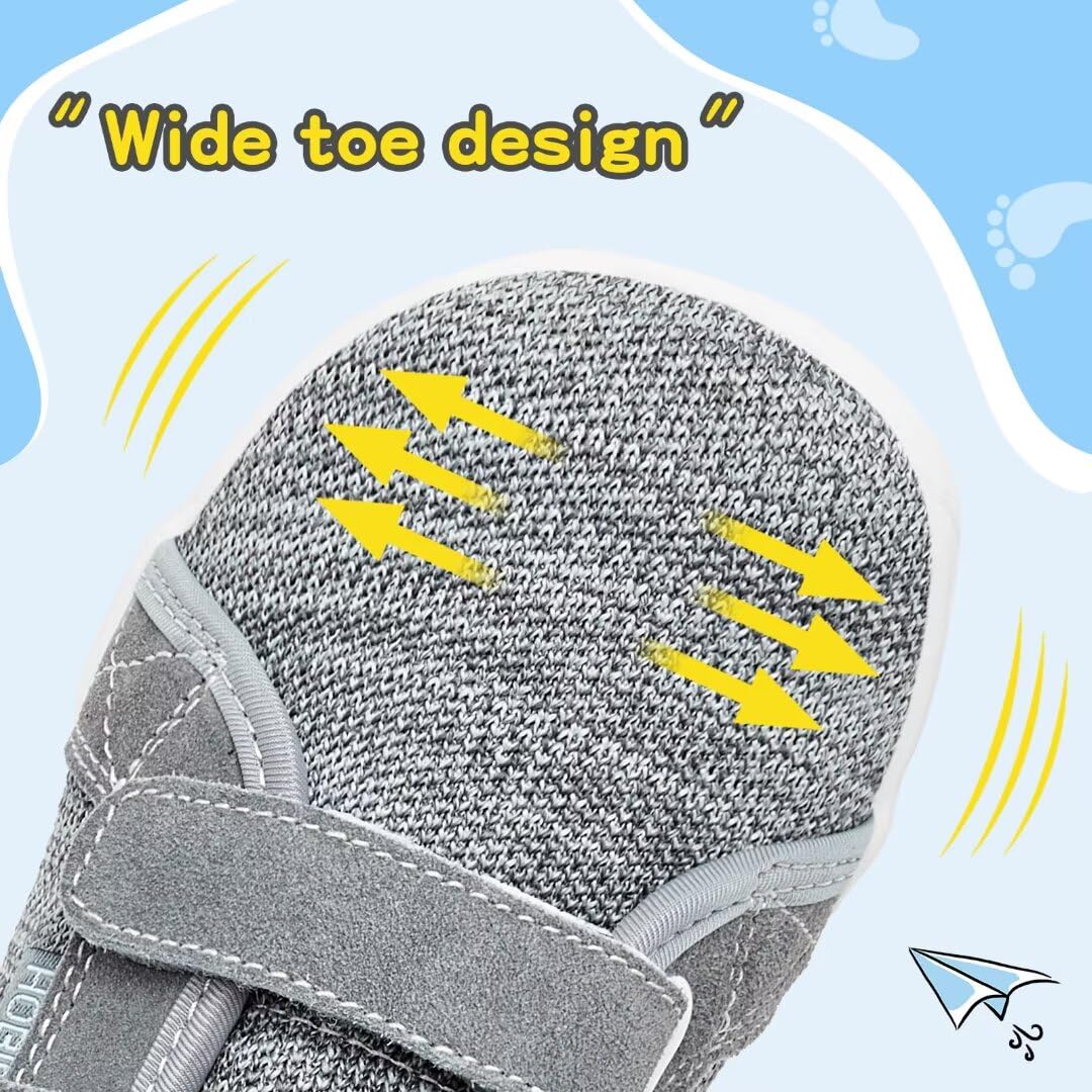 HOBIBEAR Enfants Large Pieds Nus Chaussures Garçons Filles en Plein Air Course Minimaliste Marche Chaussures
