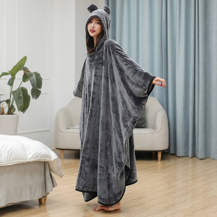 Amazon｜SCTX 着る毛布 ブランケット フード付き ポンチョにもなる