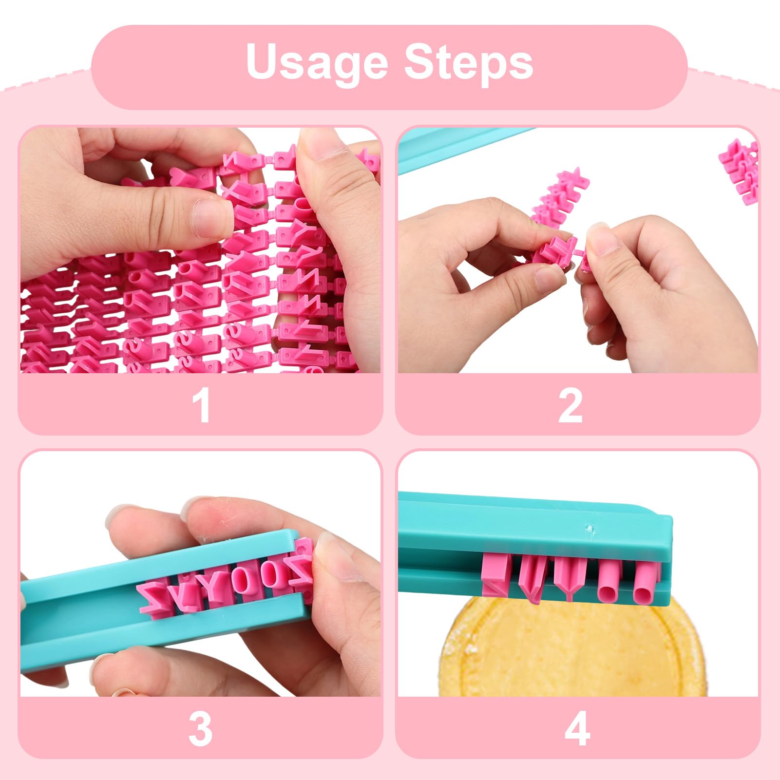 2PCS Moldes para Galletas con Sellos Letras Personalizables, Cortador con Alfabeto para Repostería Creativa, Sello de Letra Apto para Arcilla, Cerámica, Fondant y Masa