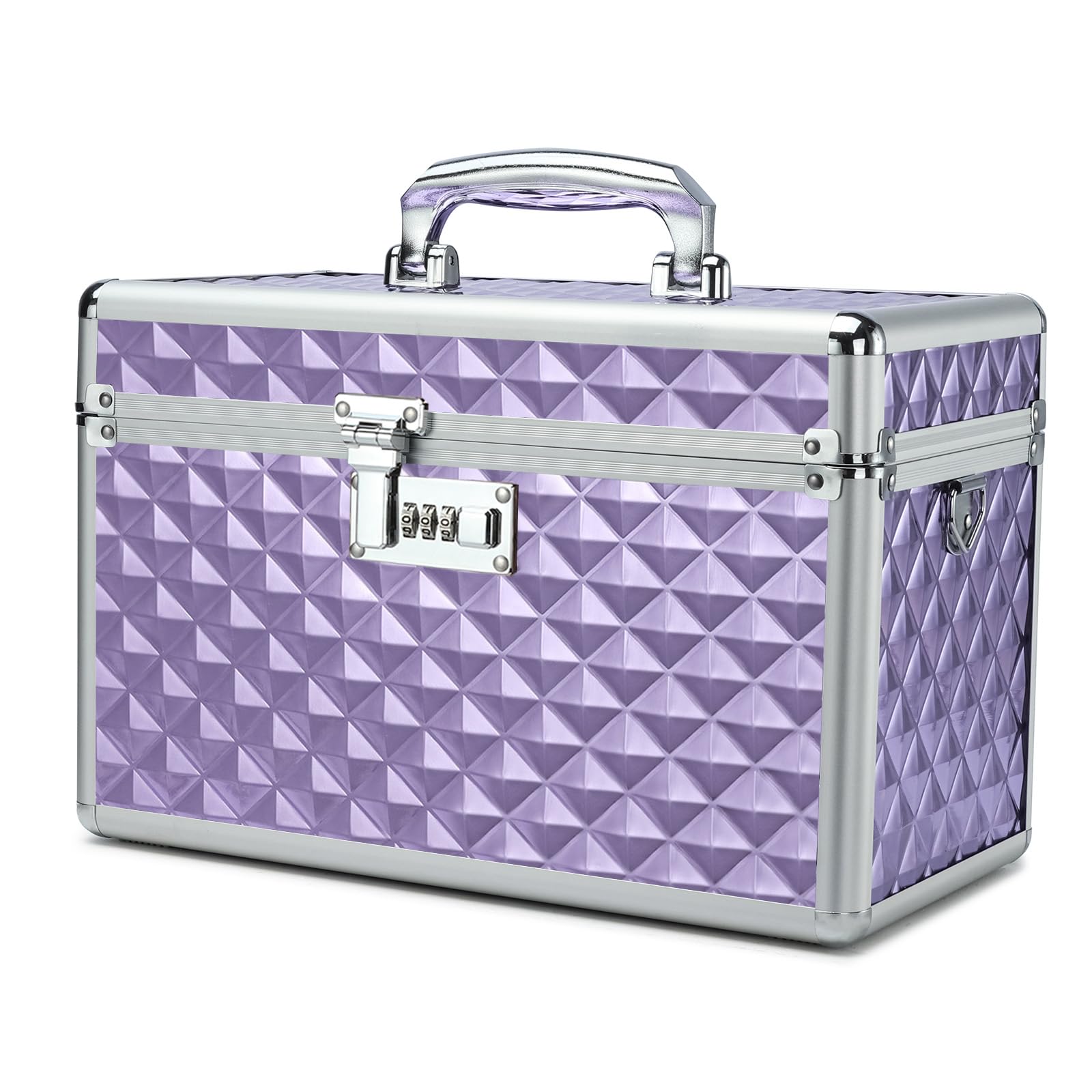 Hewei Works Purple Storage Lock Box With Combination Lock, Lockable Medicine Storage Box, Empty First Aid Box, Security Lockbox, Multipurpose Locking Cabinet For Home And Outdoor Use (, Large)