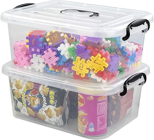 Bringer Paquete de 2 cajas de almacenamiento de plástico, cajas de cierre transparente de 8 L