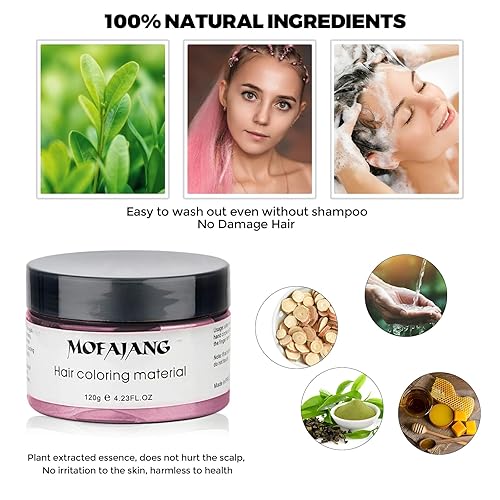 Miniatura 4 de Color de cera rosa para el cabello, kit de cera temporal para el cabello, cera de color para el cabello, cera de color para el cabello, cera de