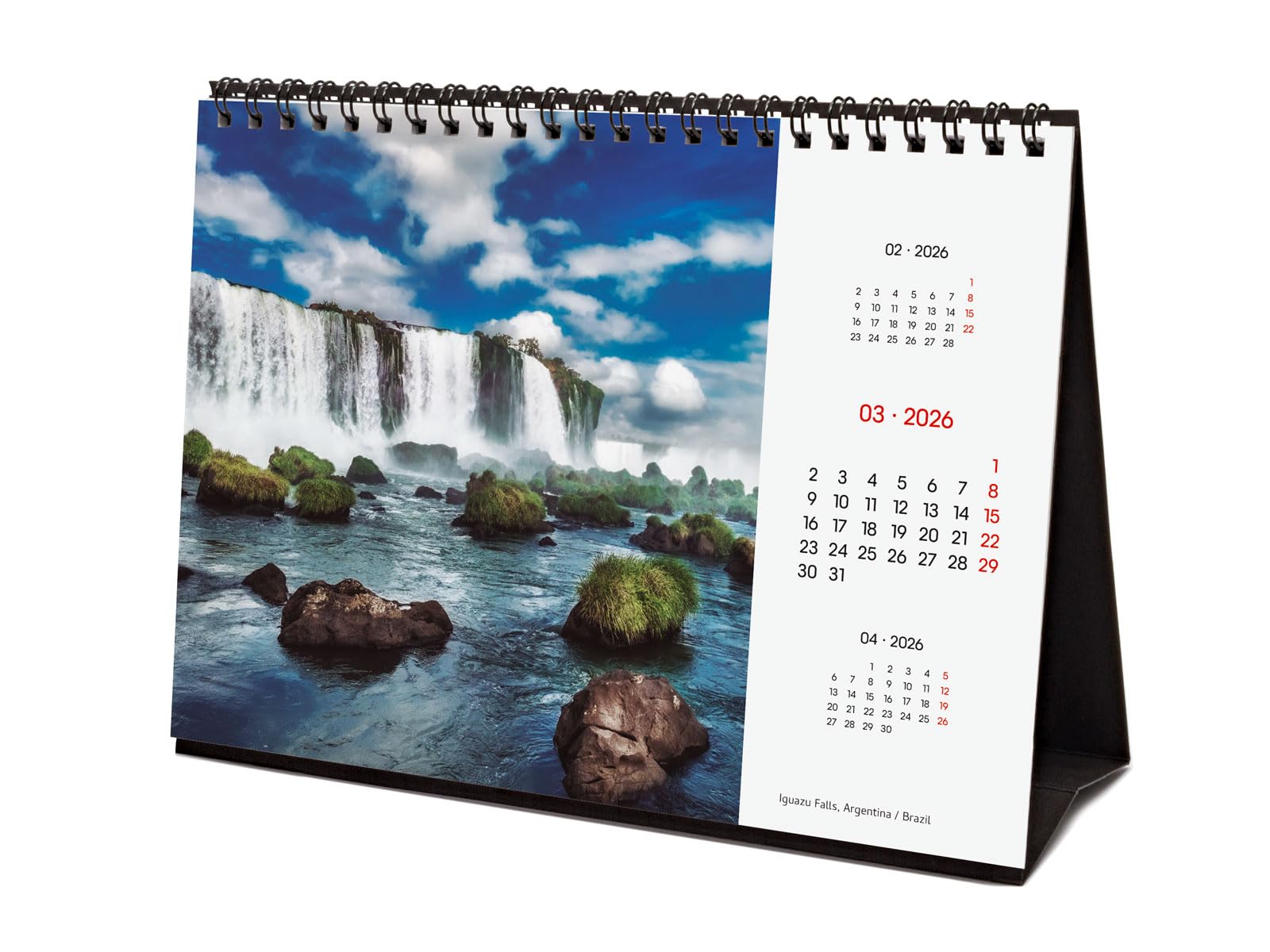 Finocam Desktop Calendar 2026 Month to View January, December 2026 + Sep-Dec 2025 (4 months) reduced, Images Nature, International
