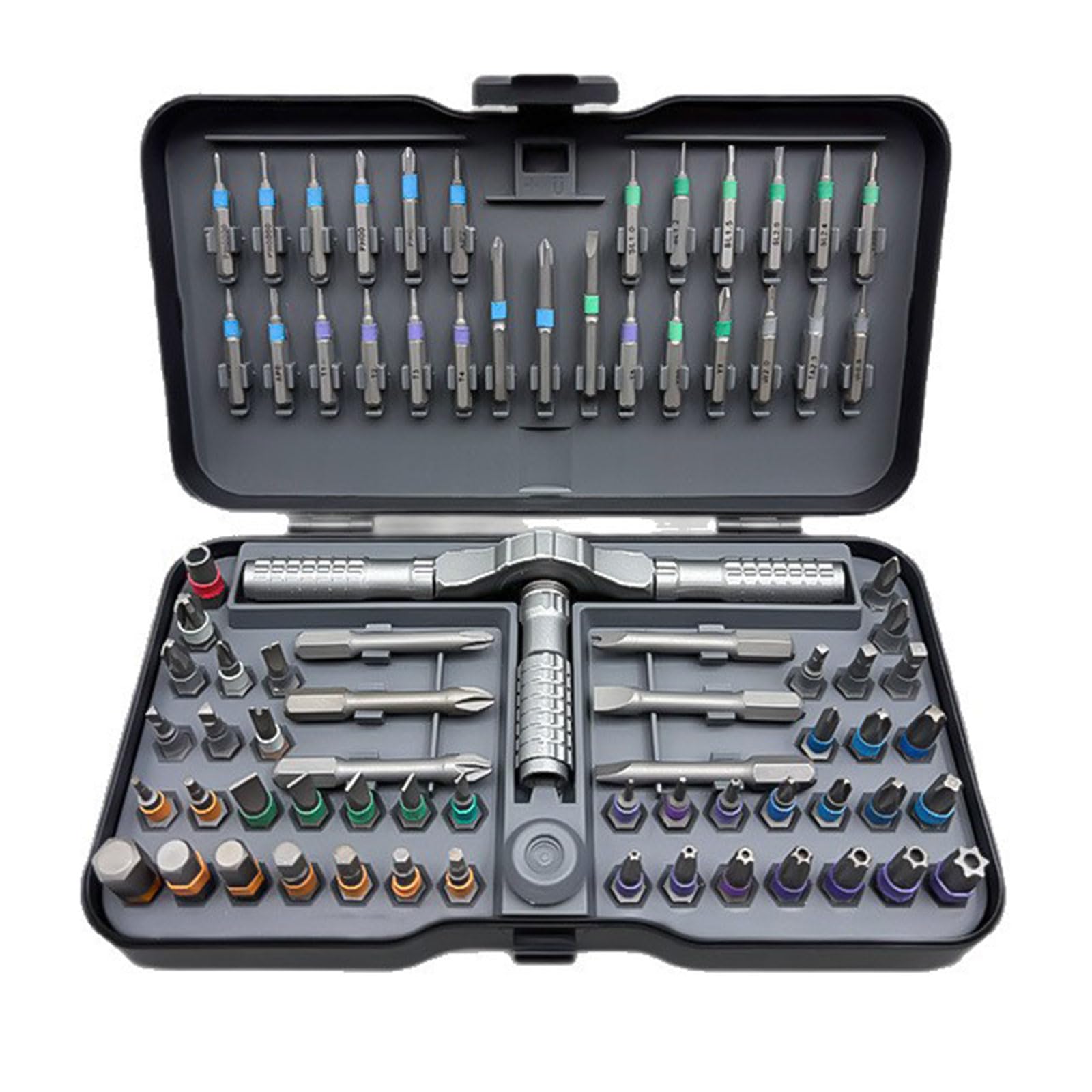 WEILWH 79 In 1 Magnetic Ratcheting Screwdriver Set With Professional Steel Bits And Ergonomic Handle For Home Workshop Repair
