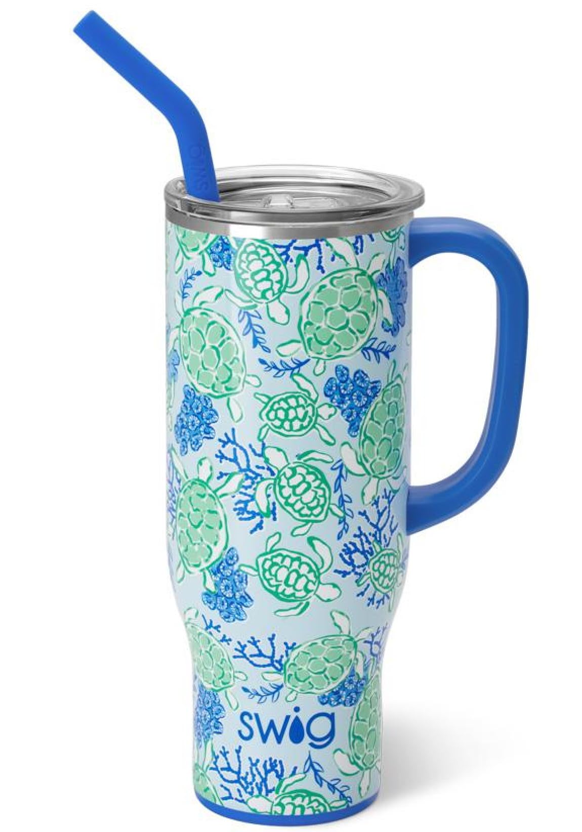 Swig Life 30oz Mega Mug, 30 oz Tumbler with Handle and Straw, Cup Holder Friendly, Dishwasher Safe, Extra Large Insulated Tumbler, Stainless Steel