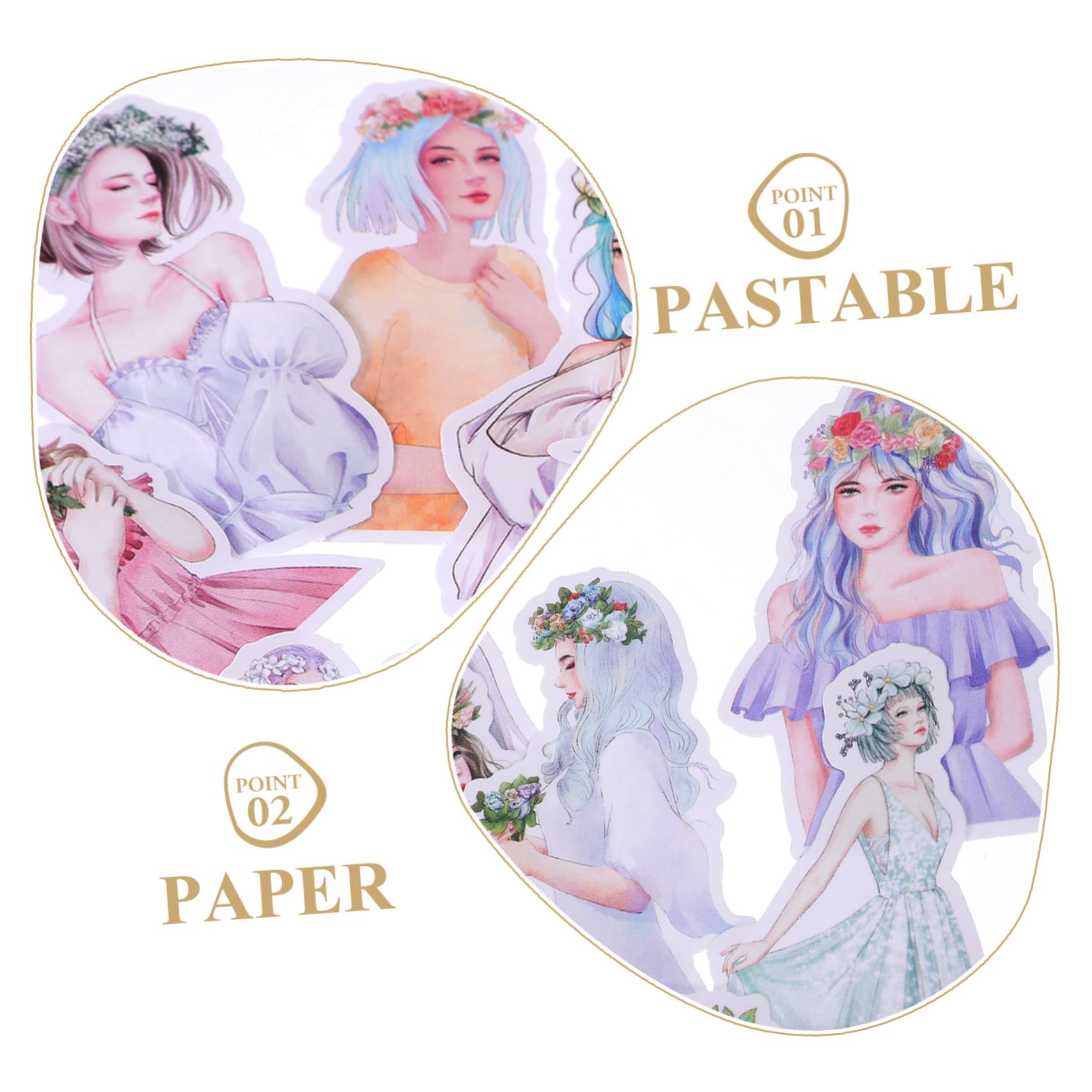TEHAUX 4 Set Adesivi Fai Da Te Conto Mano Figurine Dell'album Botanico Adesivi Scrapbooking Adesivi Per Scrapbooking Forniture Per Il Diario Adesivi Planner Estetici Carta 100 Pezzi * 4