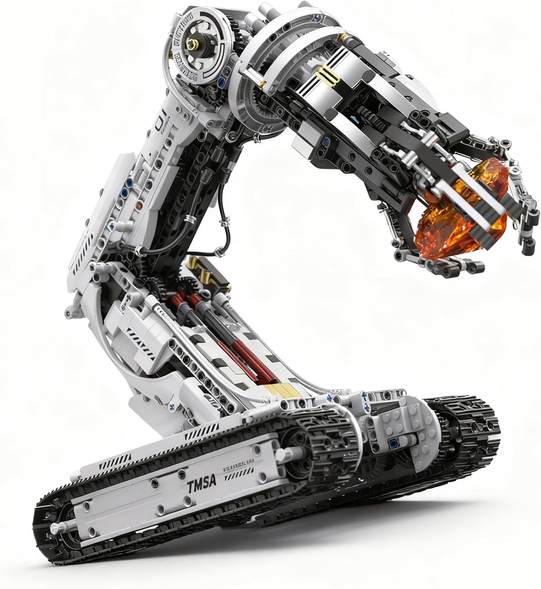 UNCLE BRICK Technical Tracked Robot Arm Building Block Kits,STEM Educational Toys,Upgraded Version Remote & APP Controlled,Set for Boys and Girls 8-14,Technical Robotic Arm Set for Adult(1468Pcs)
