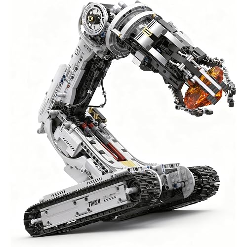 UNCLE BRICK Technical Tracked Robot Arm Building Block Kits,STEM Educational Toys,Upgraded Version Remote & APP Controlled,Set for Boys and Girls 8-14,Technical Robotic Arm Set for Adult(1468Pcs)