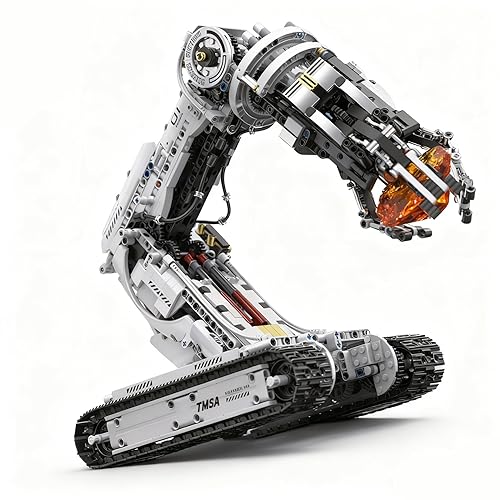 UNCLE BRICK Technical Tracked Robot Arm Building Block Kits,STEM Educational Toys,Upgraded Version Remote & APP Controlled,Set for Boys and Girls 8-14,Technical Robotic Arm Set for Adult(1468Pcs)