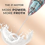 Zulay Lait Frother pour café avec moteur Titanium amélioré - Whisky électrique à la main, mousse de lait, Mini Mélangeur et mélangeur électrique Coffee Frother pour Latte, Matcha, Pas de stand - Cardinal Rouge