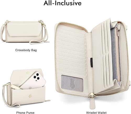 Miniatura 3 de nuoku Carteras para mujeres con ranuras para tarjetas de crédito con bloqueo RFID de gran capacidad