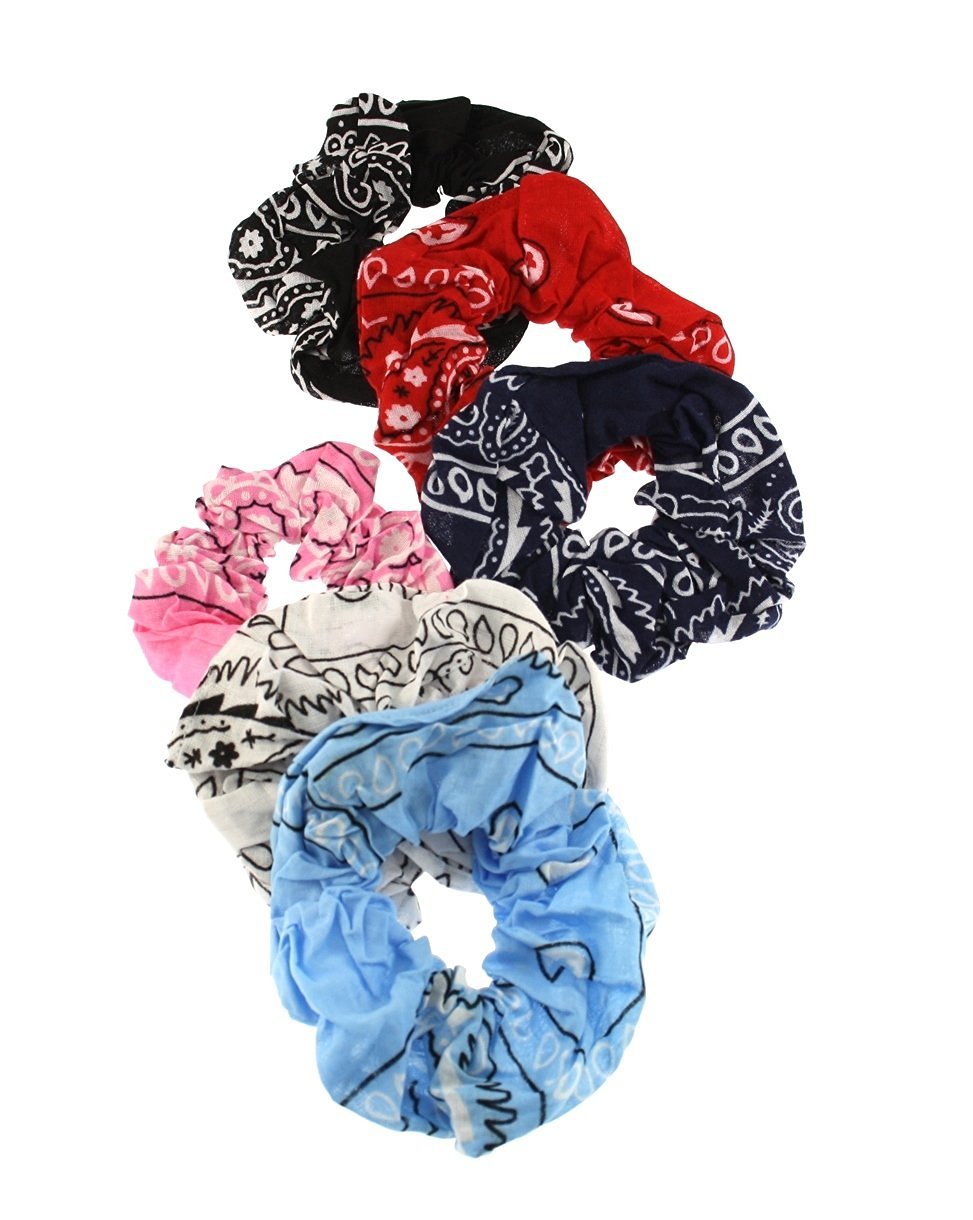 Zac's Alter Ego Set of 6 Paisley Print Hair Scrunchies