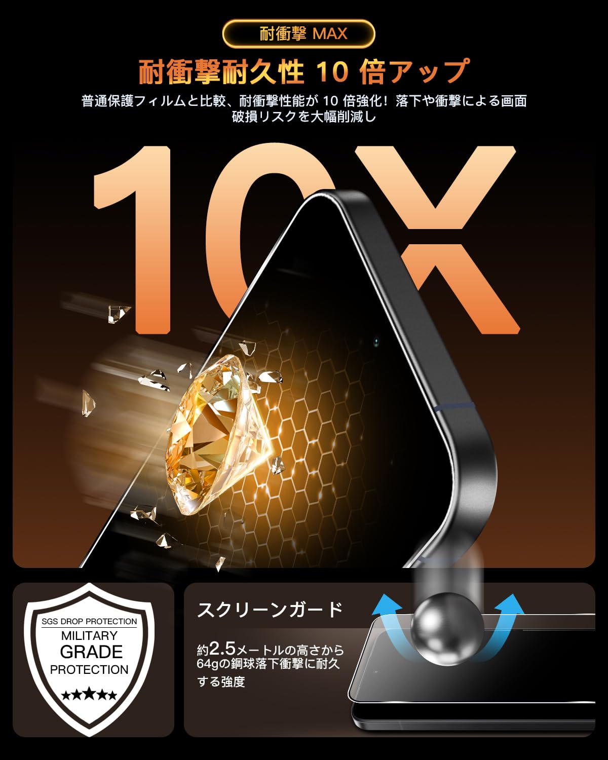 Amazon | 対応 Xiaomi POCO F7 ガラスフィルム + カメラ保護 対応