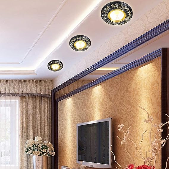 Resin Spotlight Embedded Retro Flat Roof Projector Anti Glare Hole Ceiling Panel Integrated Clothing Store Living Room High Ra Decorative Downlight Ceiling Light