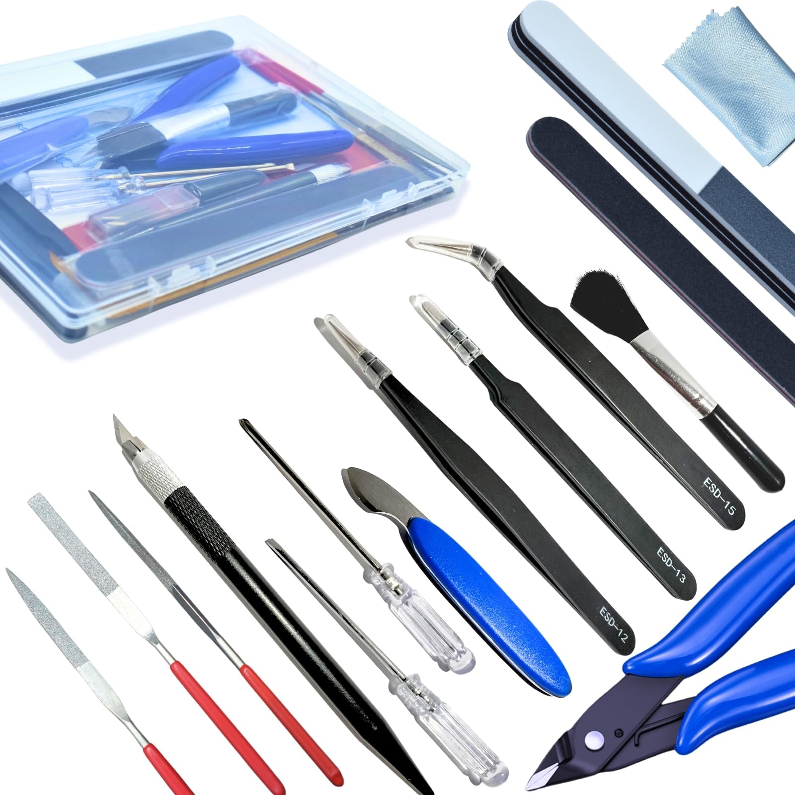 YIRGJERON Gundam Model Tool Kit, 28pcs Adult Hobby Tools Set, Modeler Basic Tools Craft Set for Cars,RV, Airplanes, Buildings, Gundam, Robots Models Repair and Fix