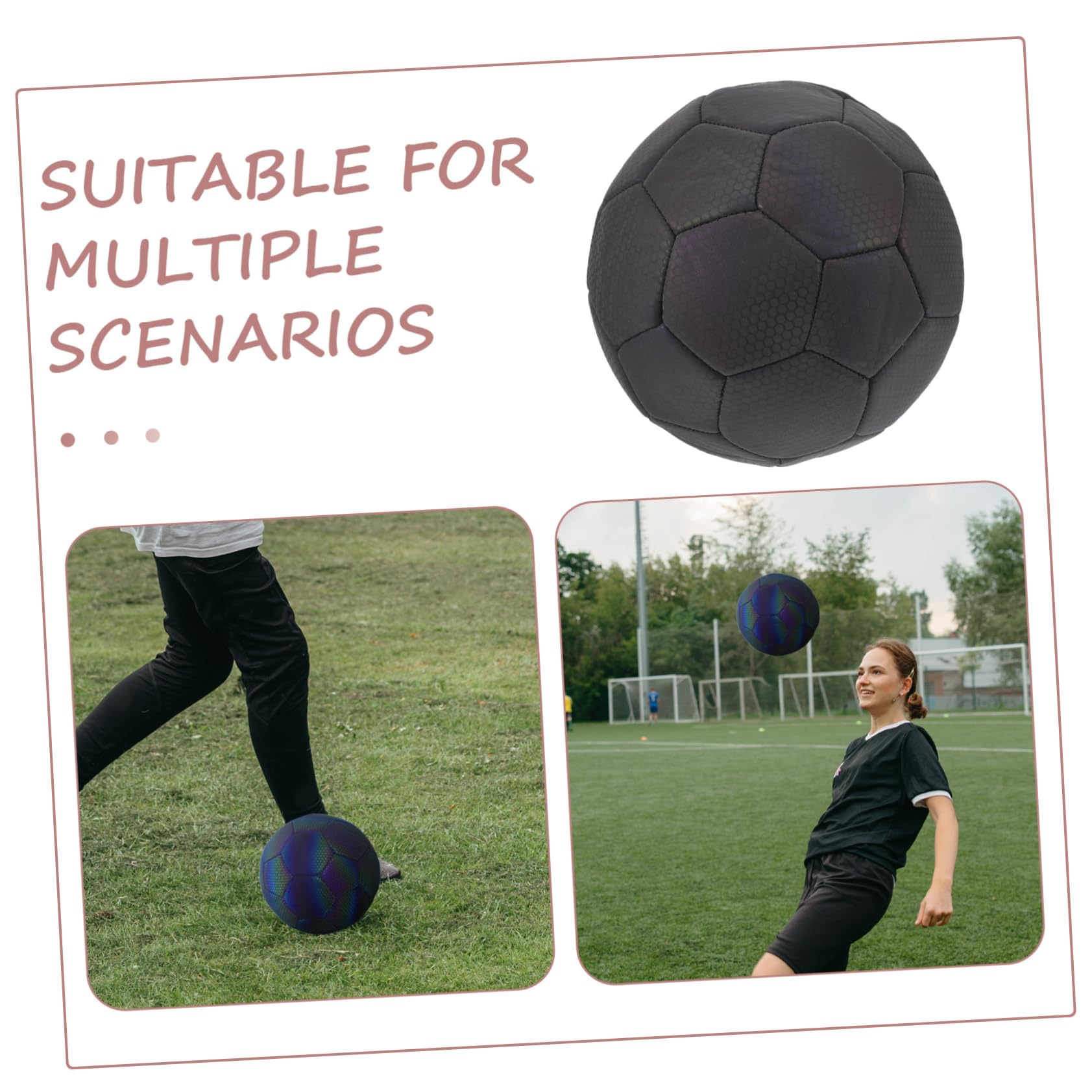 Pallone da Calcio Illuminato Riflettente, Pallone da Allenamento Outdoor | Palle da Calcio per Training Grounds e Club, Effetto Olografico, per Decorazioni Scuola