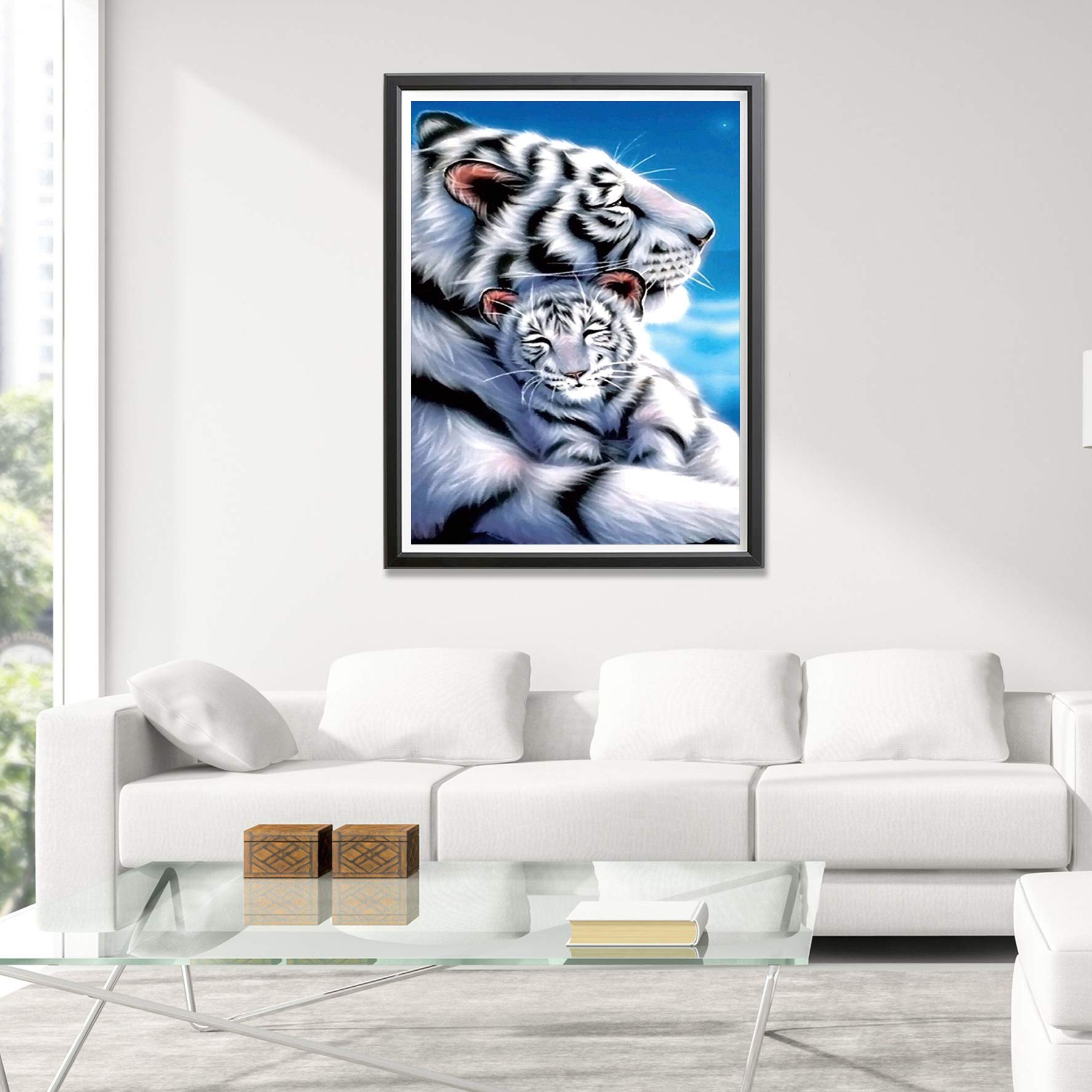 Showker 5D Kit Complet de Broderie Diamant tigre - Peinture Diamant Forêt tropicale Rond Point de Croix - Décoration Murale pour Chambre, DIY Diamond Painting Maison 30x40cm Showker 5D Kit Complet de Broderie Diamant tigre - Peinture Diamant Forêt tropicale Rond Point de Croix - Décoration Murale pour Chambre, DIY Diamond Painting Maison 30x40cm