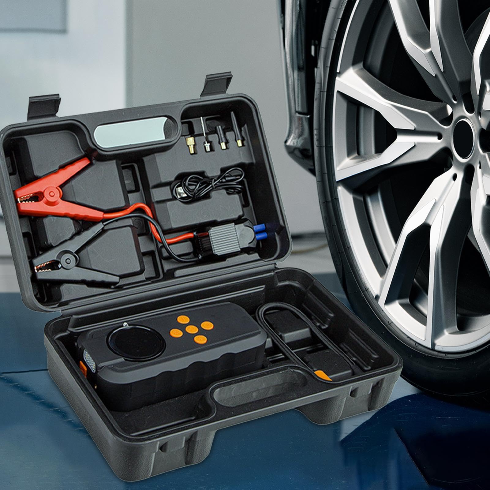 Avviatore di emergenza per batteria per auto, pompa gonfiabile per auto
