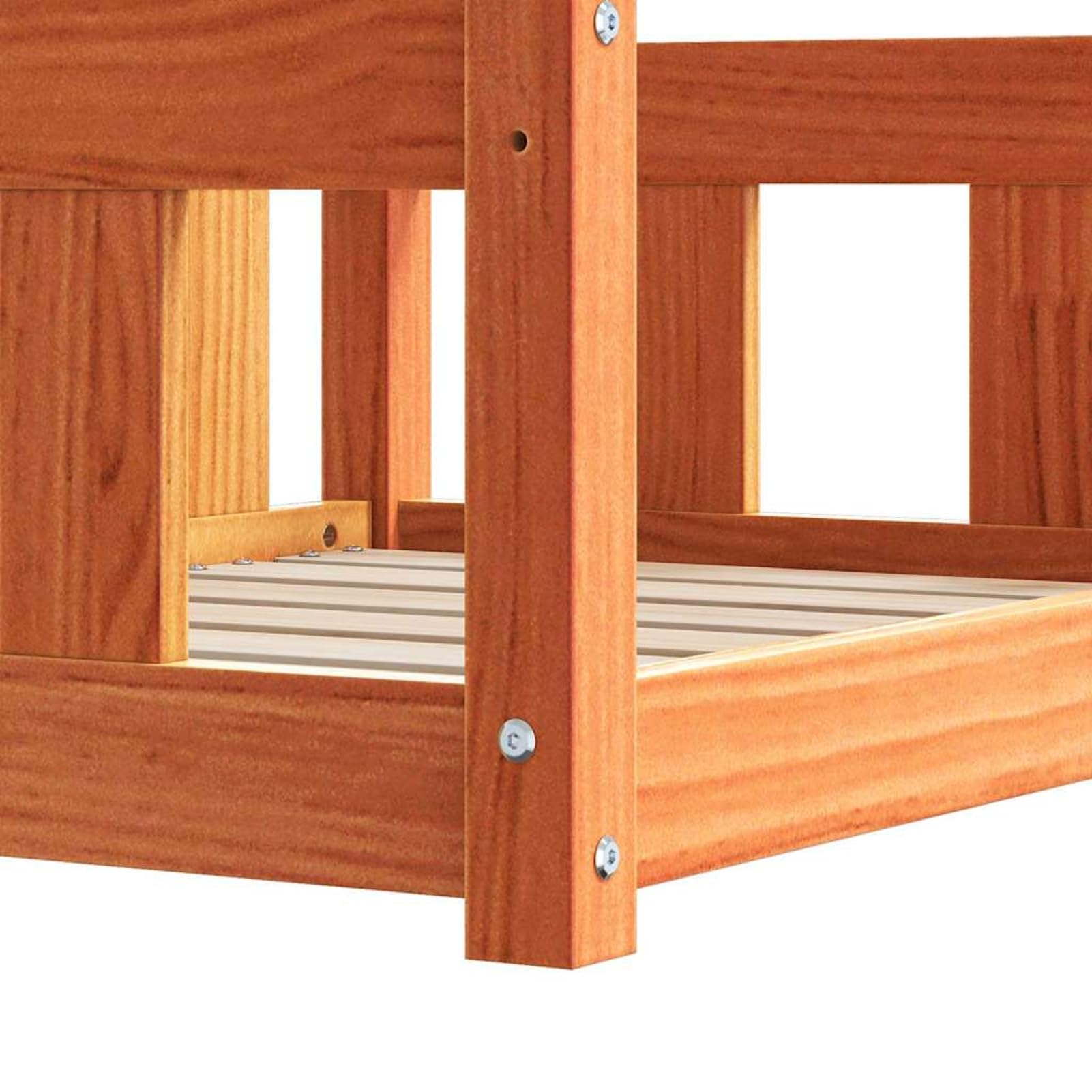 Legowisko dla psa woskowobrązowe 100 x 70 x 28 cm lite drewno sosnowe, do 20 kg | Lite drewno sosnowe, prostokątne do relaksu, tylko do użytku w pomieszczeniach, łatwa pielęgnacja