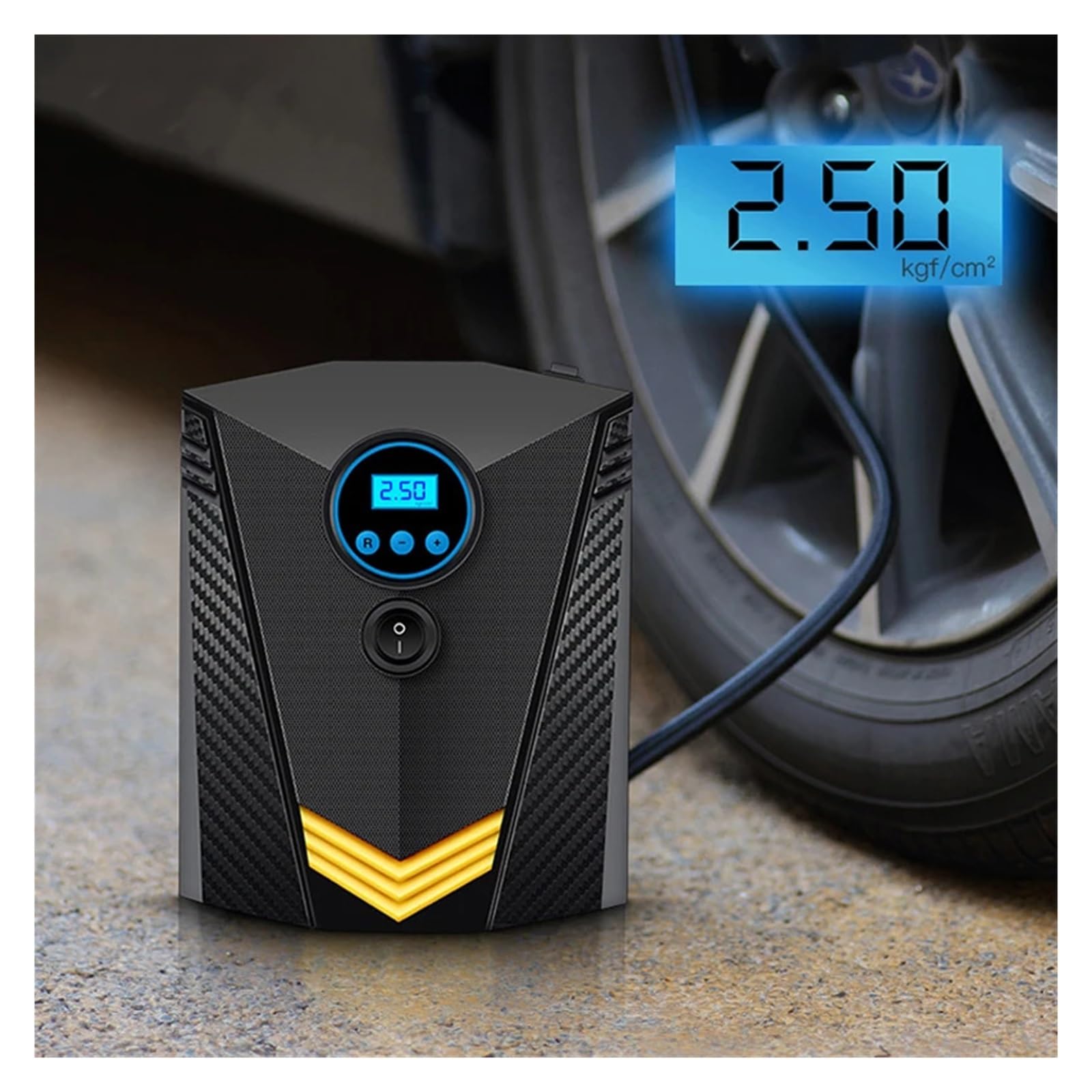 Bomba Inflable Digital For Neumáticos De Coche, Compresor De Aire Automático con Iluminación For Ruedas De Coches, Inflador De Neumáticos Eléctrico De 12V Inflador RáPido(Digital with Box)