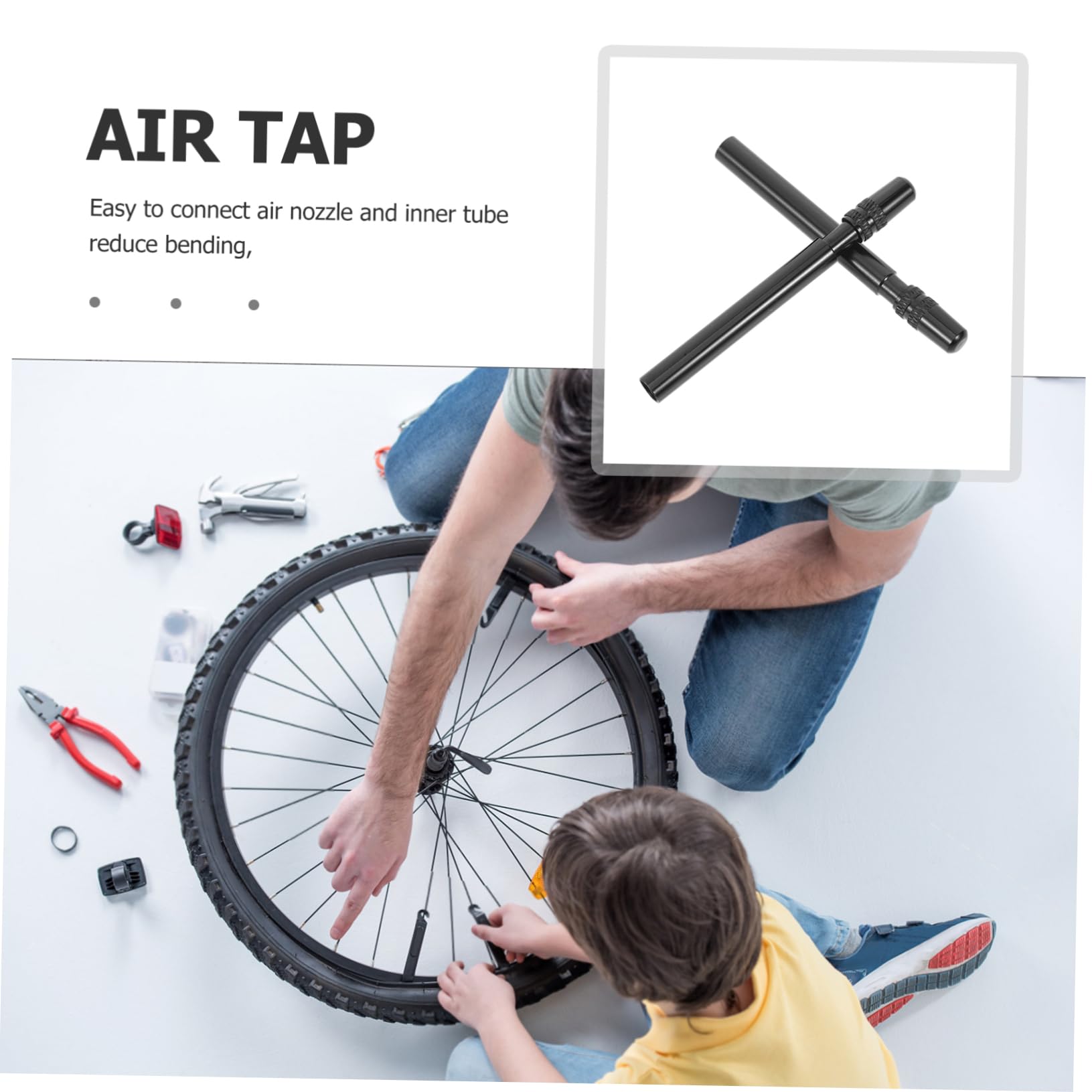 Happyyami Valve Extension Adapter for Bikes Sturdy Alloy Valve Stem Extension Kit