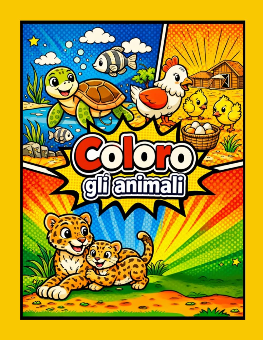 Coloro gli animali: Libro da colorare per bambini
