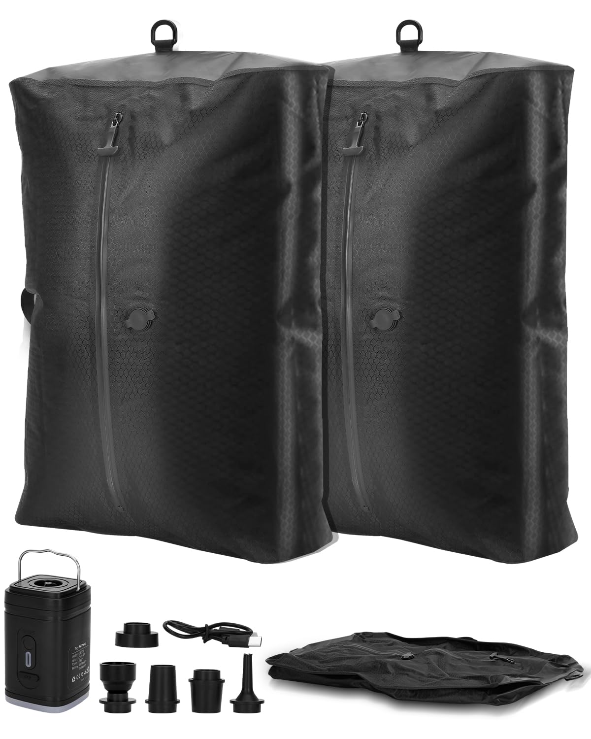 2 Vacuum ReusableTravel Vacuum Pack bags，33L Space-Saving Vacuum Compression Bags for Travel Luggage, Suitcases, and Backpacks; IPX7 Waterproof &