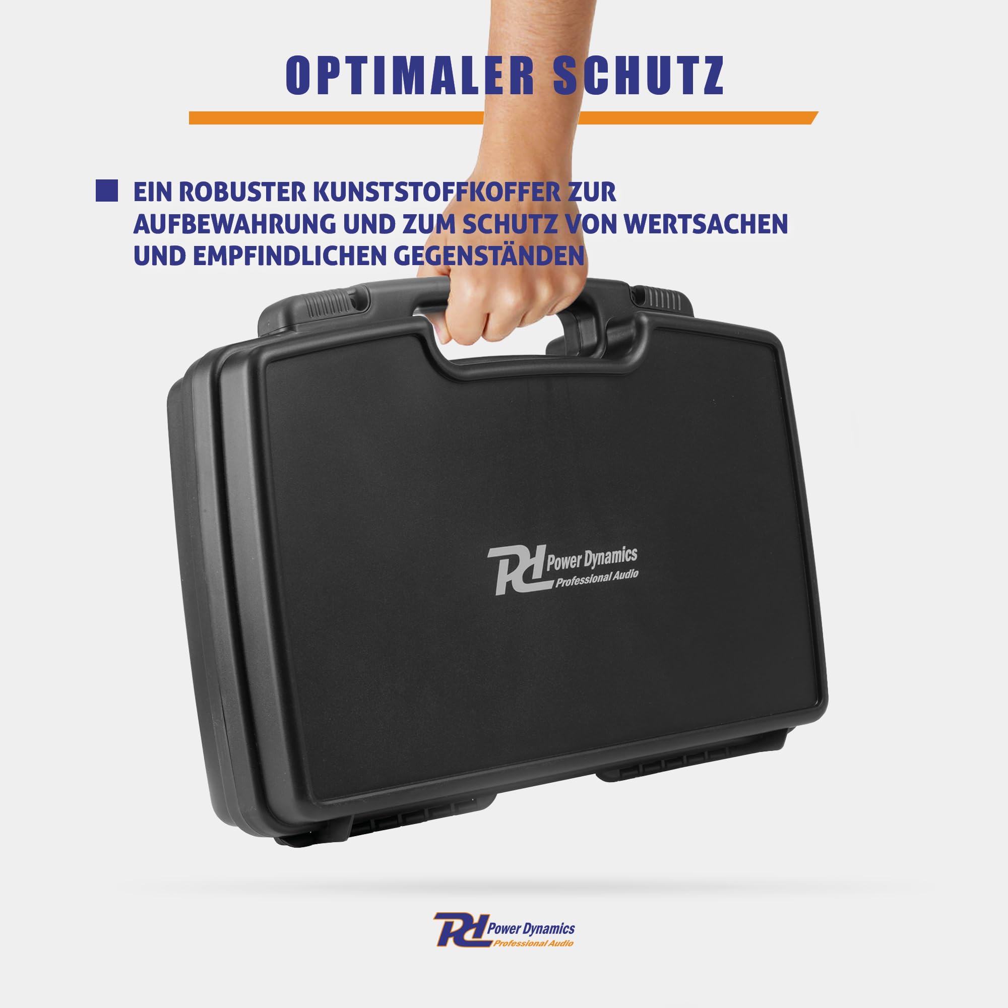 Power Dynamics PD810 Sender und Taschenempfänger Bodypack, 50m Reichweite, In Ear Monitor System UHF, In Ear Monitoring Drahtlosanlage, Schwarz