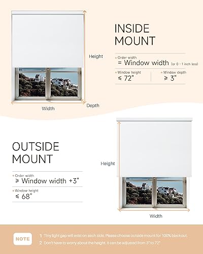 Miniatura 7 de Persianas enrollables motorizadas con control remoto, persianas automáticas inalámbricas, compatibles con Alexa y Google Home (blanco, 30 pulgadas