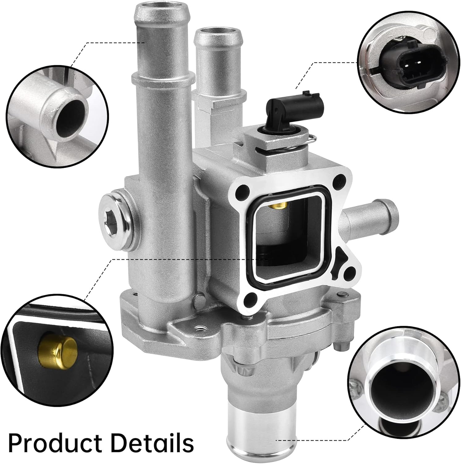 EVIL ENERGY Engine Coolant Thermostat Housing, Aluminum Thermostats Kit Compatible with 2011-2016 Chevrolet Cruze 2012-2018 Chevrolet Sonic 1.8L 1.6L 2013-2020 Chevy Trax, 25192228, 902-033