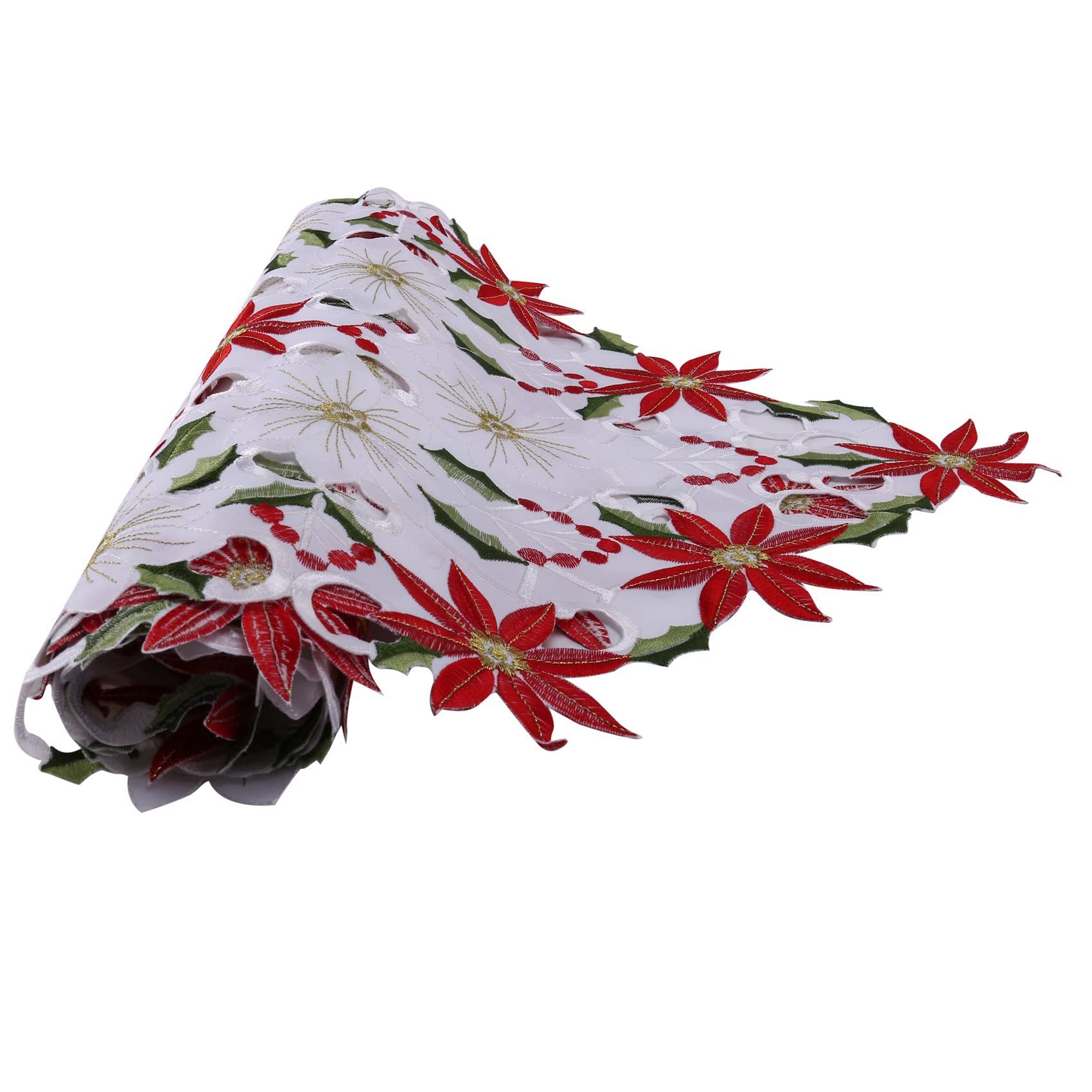 Premier Decorations Runner da tavola natalizia con bacche di agrifoglio, in cotone, verde e bianco, decorazione festiva per la tavola di Natale, regalo di novità, 200 x 30 cm