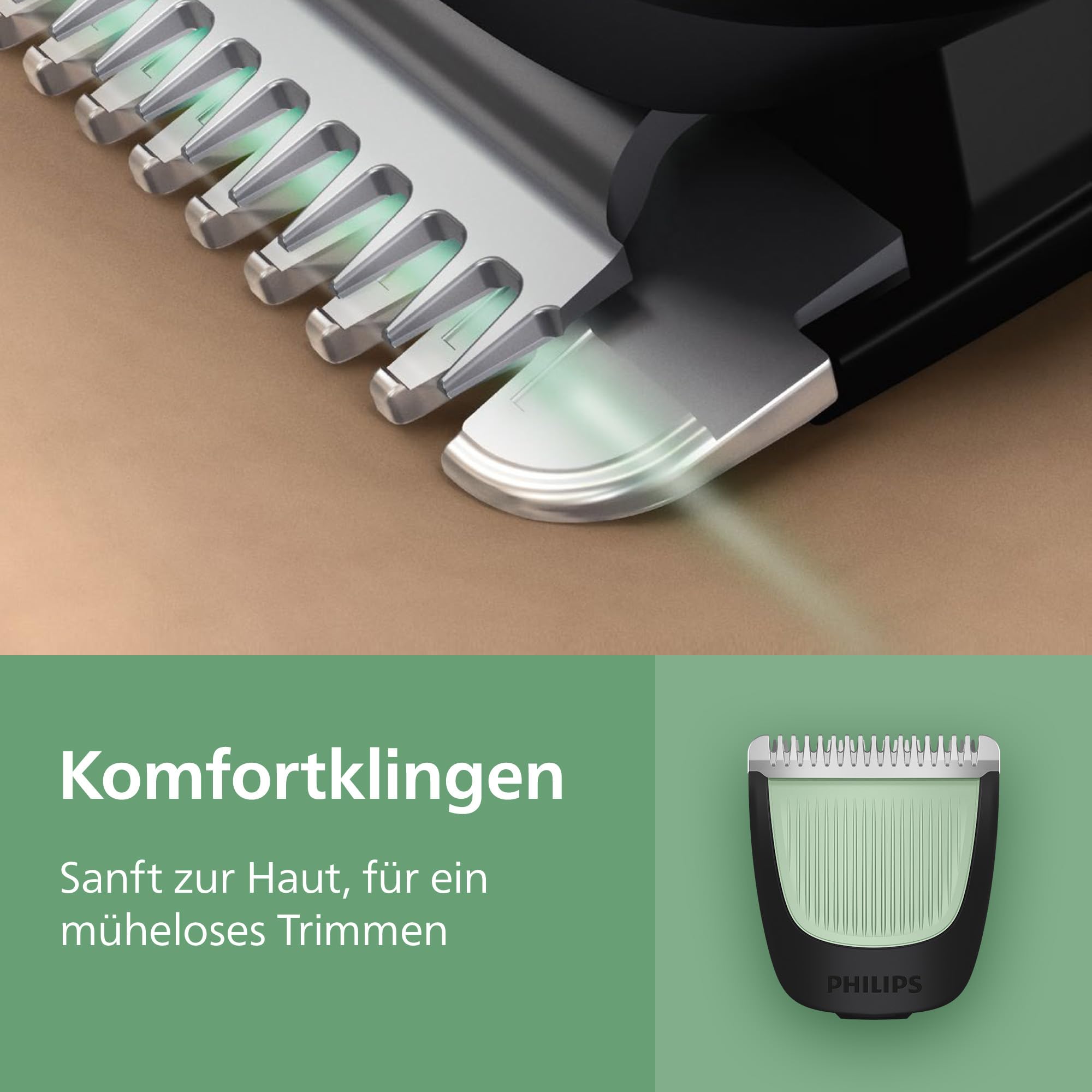 Philips Multigroom 3000er-Serie All-in-One 7-teiliger Trimmer: Rasierer und Haarschneider für Gesicht und Kopf, selbstschärfende hautfreundliche Klingen, zehn Längeneinstellungen, Modell MG3930/15