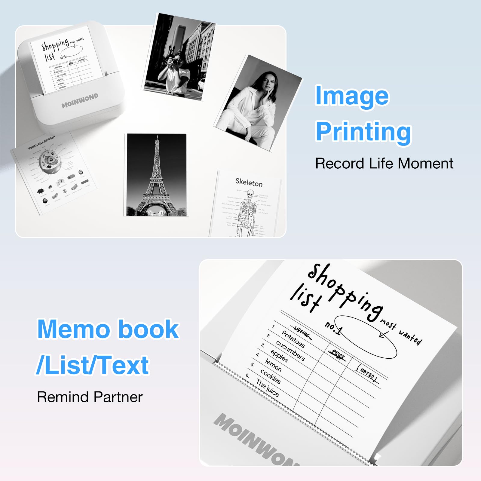 Notebuddy Mini drukarka naklejek, bazgroły, przenośna drukarka termiczna, bezatramentowa, kieszonkowa drukarka fotograficzna, Bluetooth, do pomocy w nauce, artykuły do scrapbookingu, pamiętnik,
