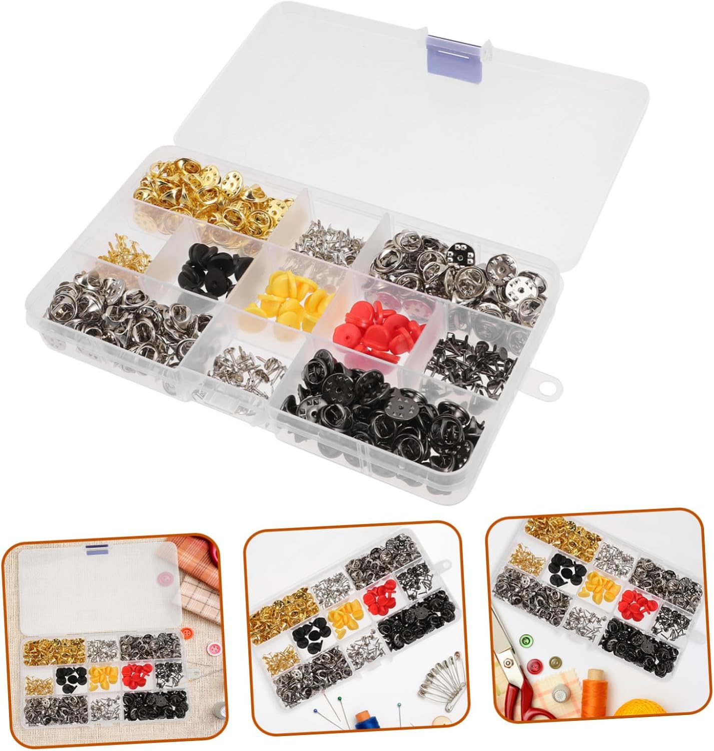 430Pcs Metal Brooch Pin Backs Clutch Tie Tack Findings for Jewelry Making DIY Lapel Pins Badges Service Bars Replacement Craft Supplies