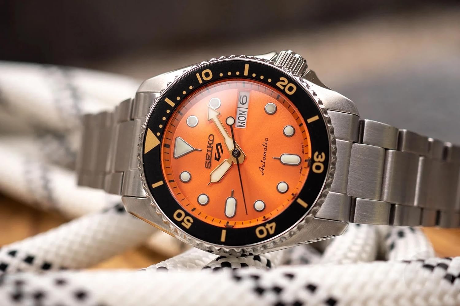 SEIKO 5 Sports Automatic Orange Dial Men's Watch SRPK35K1
