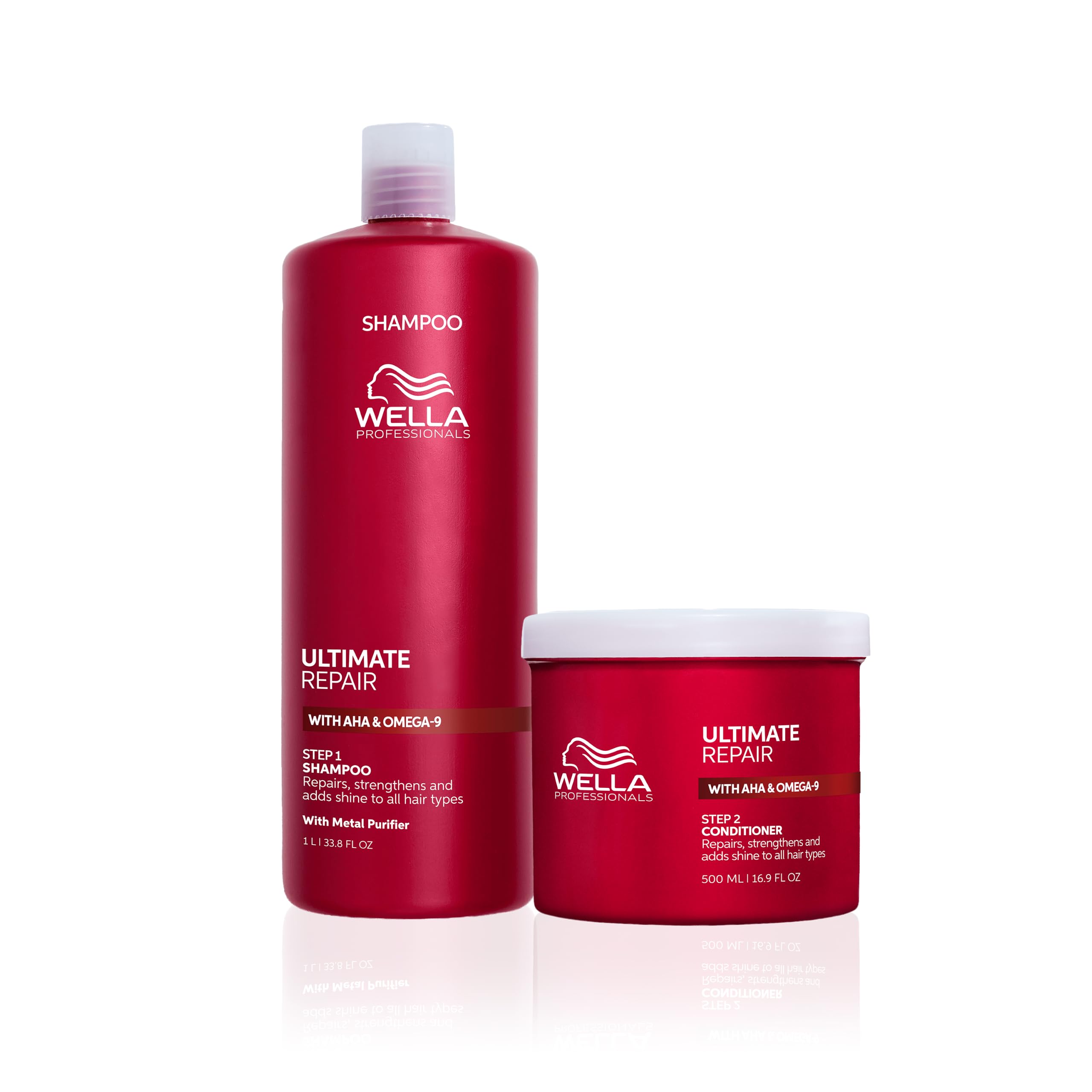 Wella Professionals Pack Ultimate Repair, Repara y Restaura el Cabello Dañado, Fortalece y Nutre, Champú 1L y Acondicionador 500 ml