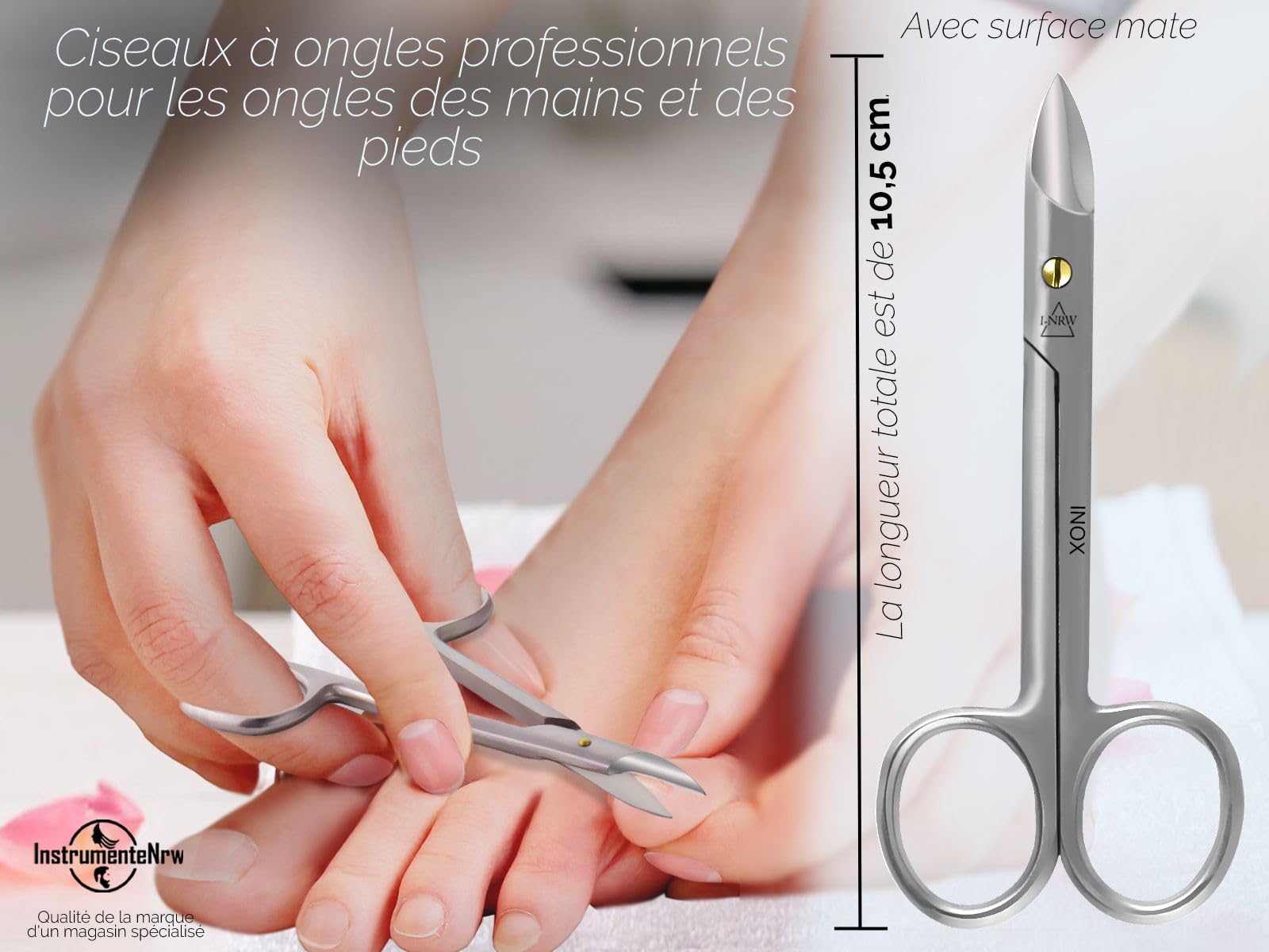 Ciseaux à ongles pour les pieds Acier inoxydable Manucure Pédicure avec lame incurvée tranchante pour le soin des pieds 10,5 cm