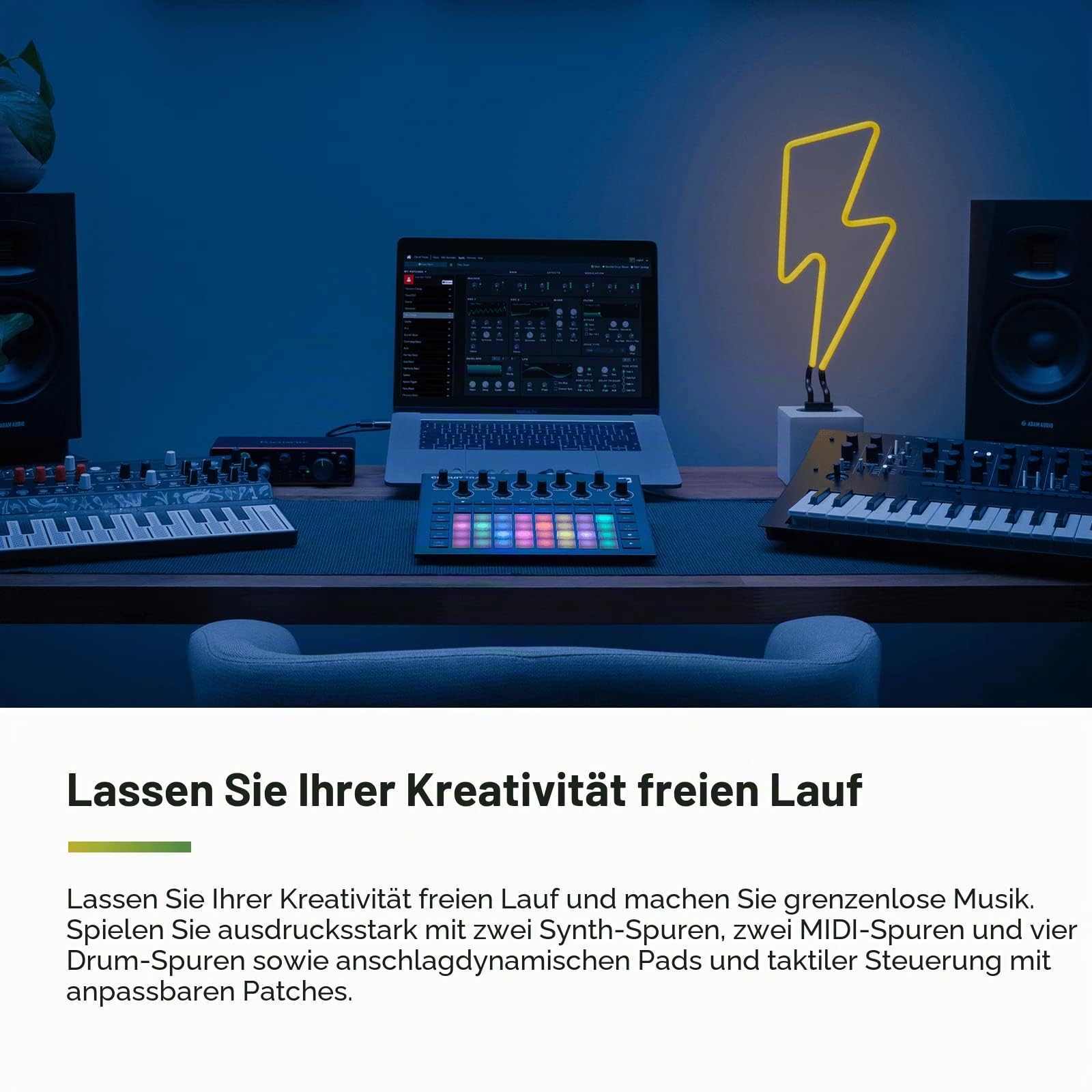 Novation Circuit Tracks: Groovebox-Sequenzer mit Synthesizer-, MIDI- und Drum-Spuren für die elektronische Musikproduktion.