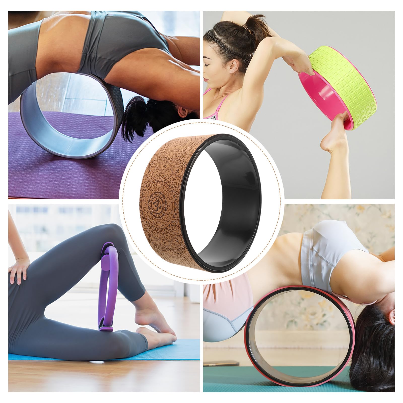SHERCHPRY Yoga Rad Satz Pu Schaumstoff Rückenrolle rutschfest Yoga Zubehör Für Dehnung Rücken Nacken Schulter Fitness