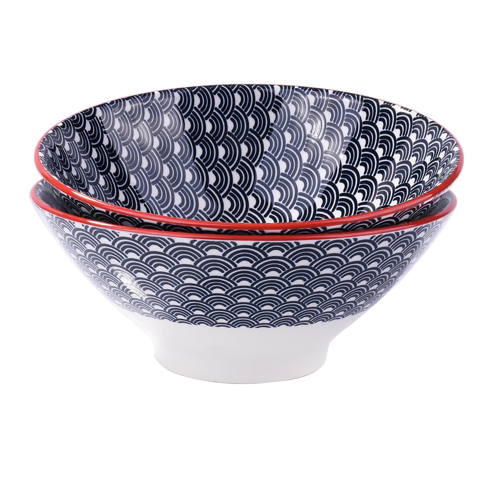 Swlthwen 8-Inch Underglaze Crafted Japanese Ceramic Ramen Bowl, Udon Soup Bowl, Rice Bowl, Microwave and Dishwasher Safe (LBL)