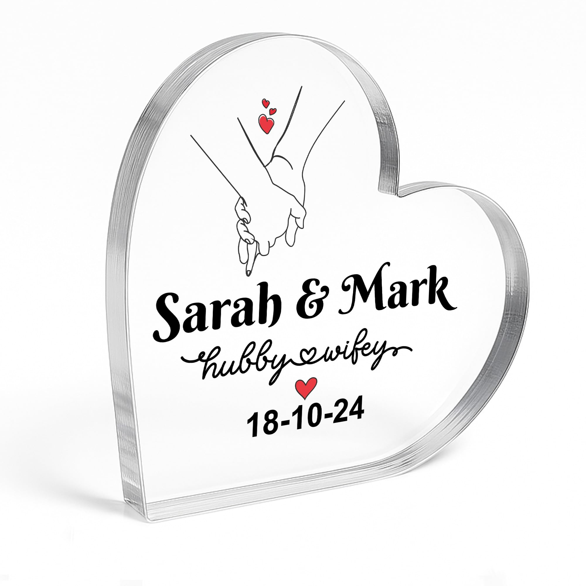 Red Ocean Personalised Wedding Anniversary Plaque, Anniversary Presents For Husband and Wife, Anniversary Presents for Couples, Personalised Couple Gifts For Valentines Day Anniversary