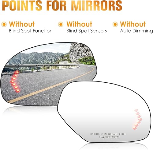 Miniatura 5 de Espejo calefactable lateral izquierdo y derecho con señal de giro para Cadillac Escalade Chevy Avalanche Silverado Suburban Tahoe GMC Sierra Yukon