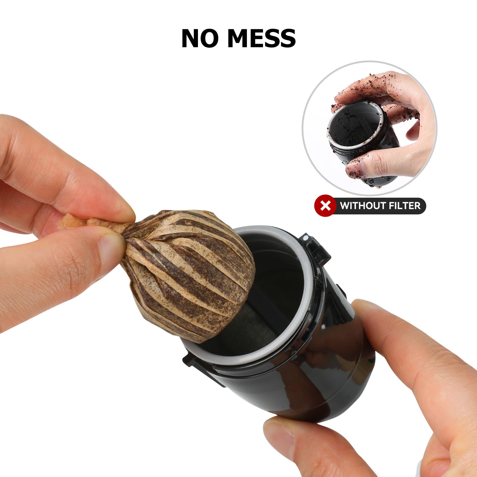 Papel de filtro de café desechable para K-Carafe, tazas de filtro reutilizables para Keurig, Portafiltro Cafetera (natural, grande)