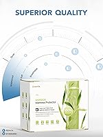 Vista 3 de Protector de colchón impermeable individual, viscosa de bambú de alta calidad, ultra suave, transpirable, sin ruido, funda de colchón ajustable de 8