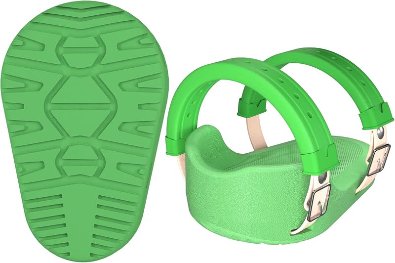 Knee Pads for Work, Roofing Knee Saver with Soft Foam Sleeves, Non-Slip Bottom, Leather Strap, Impact & Abrasion Resistant, Kneeling Pads for Construction, Flooring, Gardening & All Kneeling Work, Green