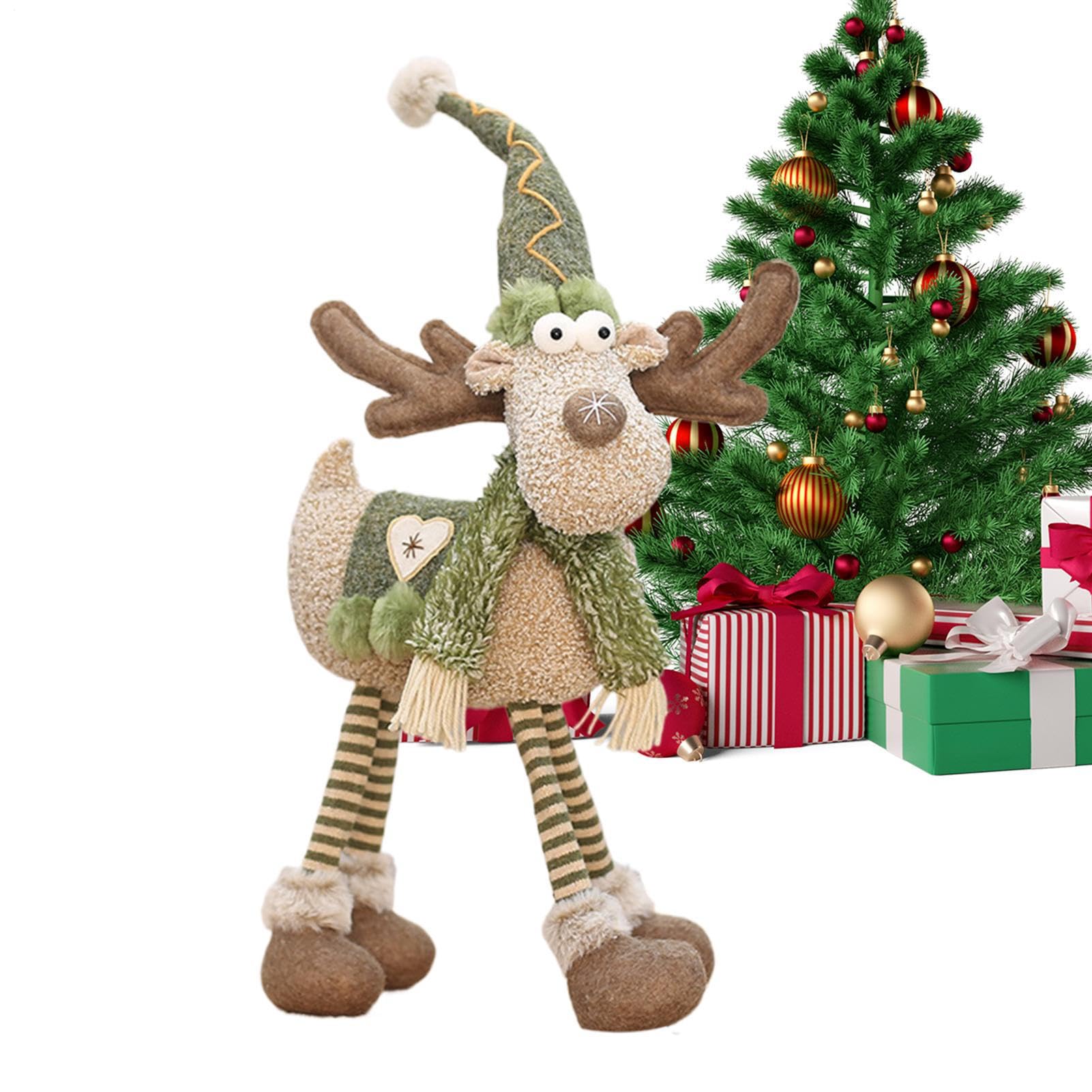 Renne de Noël avec Longues Jambes en peluche pour décoration de table et de maison