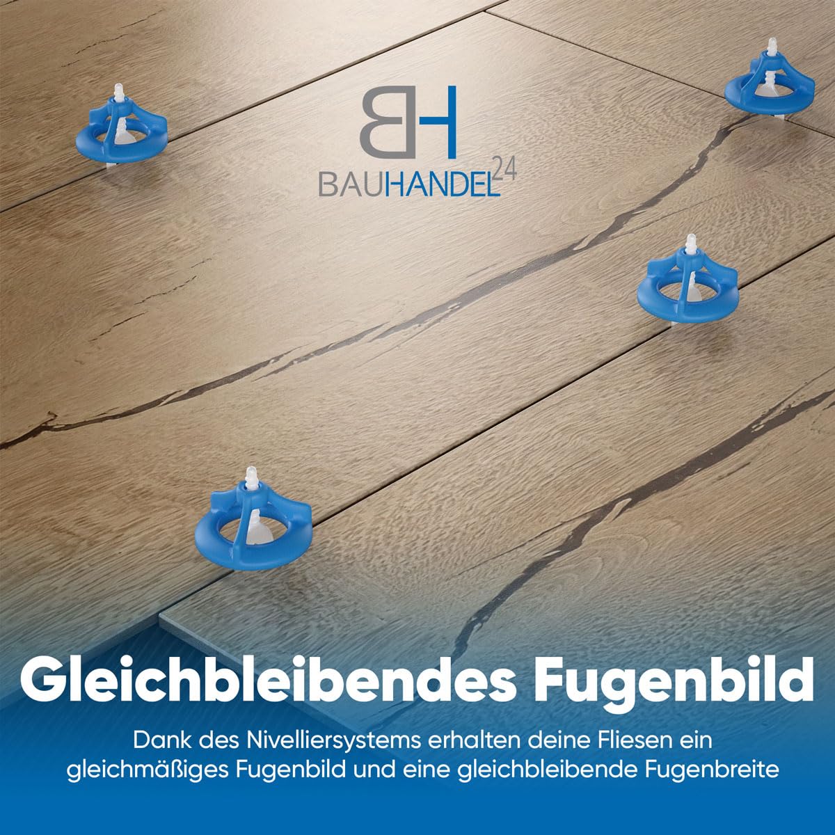 BH BAUHANDEL24 Fliesen- Nivelliersystem, Verlegehilfe Fliesenkeile Fugenkreuze - Set S, 2mm