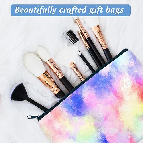 Vista 25 de ZeeDix Bolsa de lona, bolsa de cosméticos multiusos con cremallera, bolsa de lona con cremallera para manualidades, bolsas de maquillaje en blanco