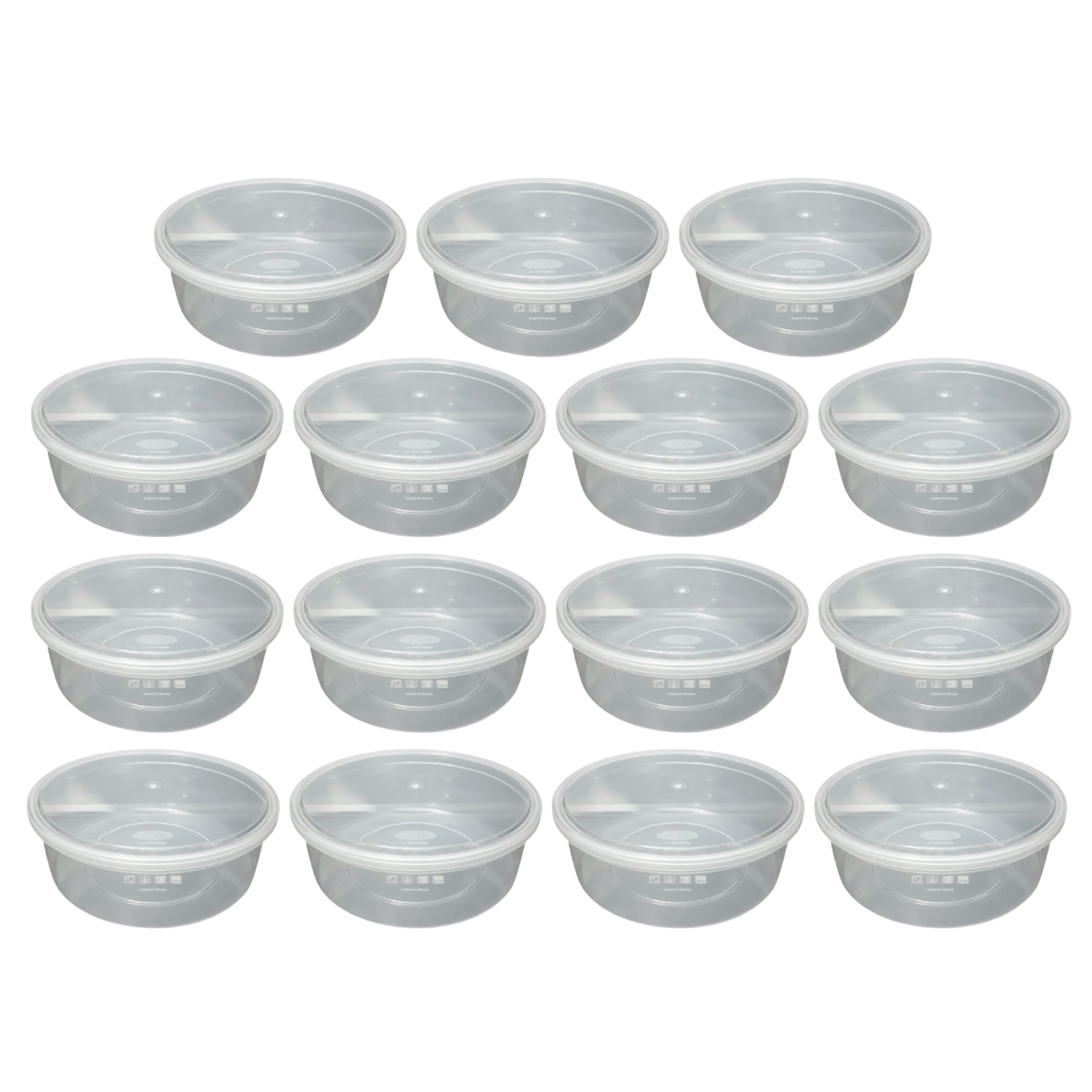 M1ss Transparent 2500Ml 85Oz Clear Round Plastic Container Food Storage Box With Secure Seal Lids Perfect For Food Prep Meal, Fruit Salad & Bento Cake Boxes, Bpa Free Microwave, Freezer Safe (Set Of 15)