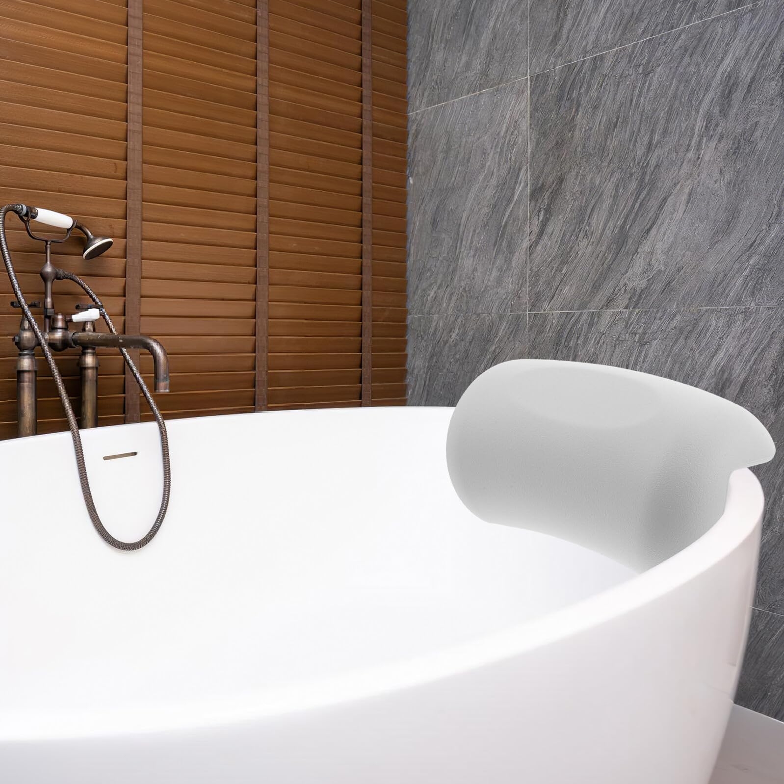 Baluue Cuscino per Bagno in Pu con Ventose Antiscivolo, Morbido e Lavabile per Hotel e Uso Domestico